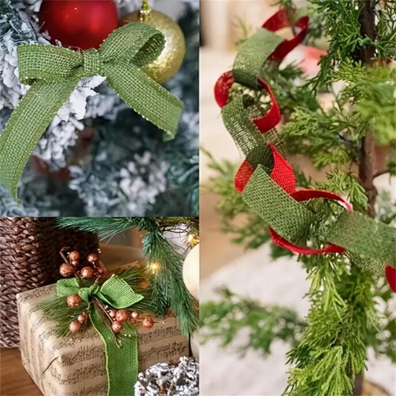 Imitation Linen Decorative Roll Ribbon Wedding Holiday Decoration Gift Multi-purpose Packaging Rope Decorative Woven Tape