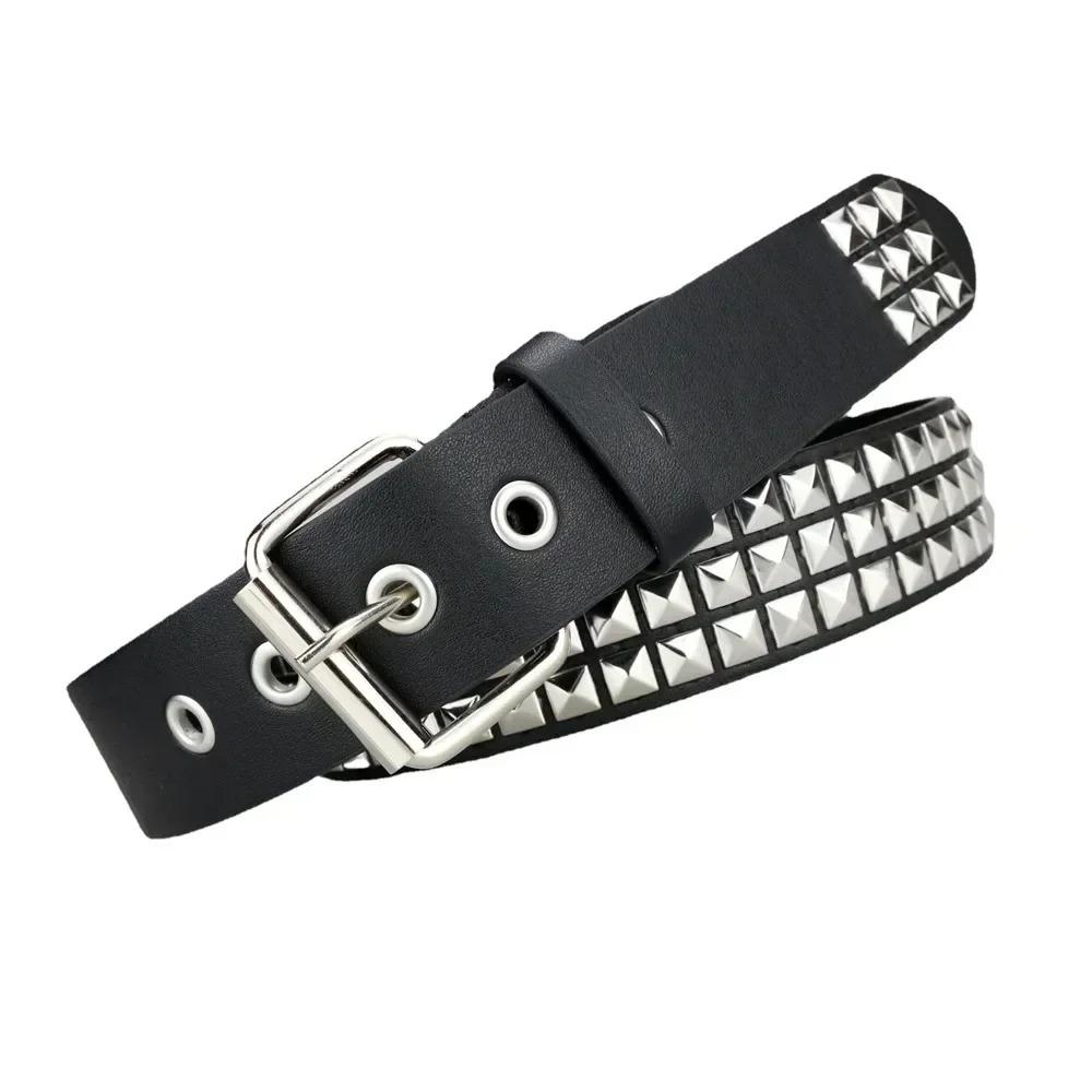 2026 Nový čtvercový nýtový pásek s korálky Kovový pyramidový pásek Pánský a dámský Punkové kování Džínový pásek Y2K pásek Designérský pásek Dámské pásky