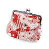 Noren Gamaguchi Purse (Toad-shaped Coin purse/Fukure-ori - Red) Coin Purse, Compact, Slim, with Pocket, Made In Japan, Japanese Pattern, Women's