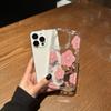 Pink Flower for Apple 14promax Mobile Phone Case 13/12/11 Xsmax New Airbag Transparent