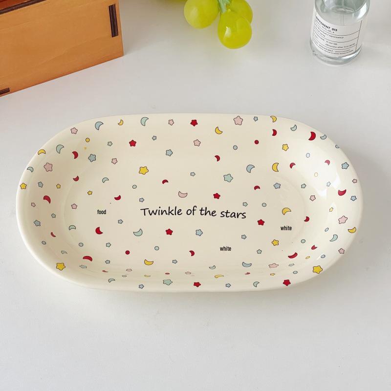 Simple Creamy Tableware Set: Star Plate, Rice Bowl, Dinner Plate, Fruit Bowl, Dessert Plate