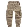 Men's Solid Color Safari Style Casual Pants Fashion Multi-Pockets Zipper Fly Full Length Trouses Men Breathable Jogging Pants