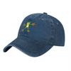 Green Frog Embroidered Washed Canvas Baseball Cap Classic Adjustable Hat for Outdoor Activities and Casual Wear