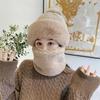 Winter Windproof Cap Outdoor Cycling Velvet Warm Ear Protection Headgear Hat Cold-proof Scarf Integrated Hairball Cap