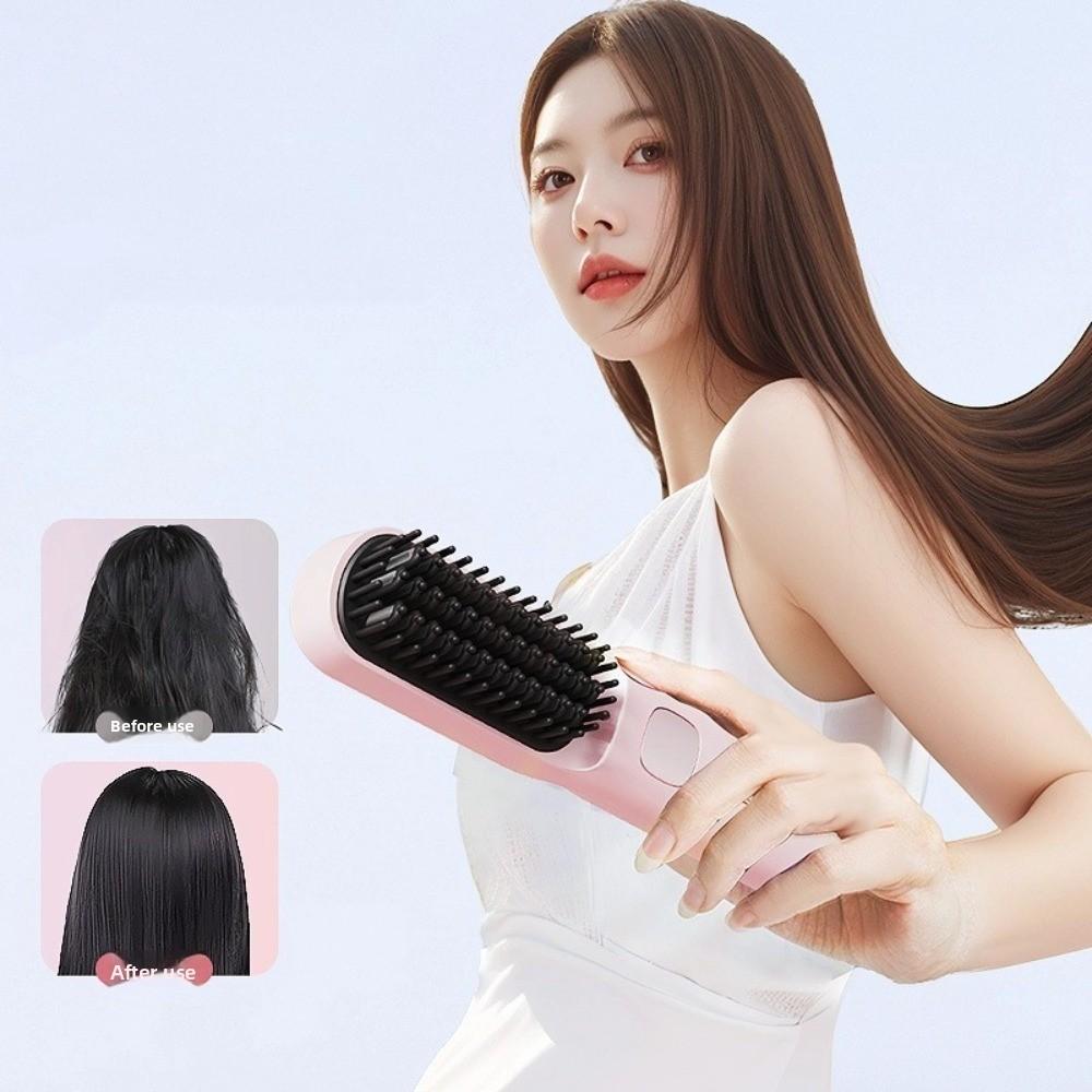 Type-C Rechargeable Straight Hair Comb 140-200C° Wireless Hair Straightener  Home Salon