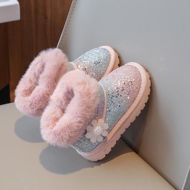 

Детские зимние сапоги, зимние новые стильные плюшевые детские сапоги для девочек, водонепроницаемые 30 розовый