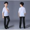 Boys' Latin Dance Performance Tops: Long & Short Sleeve Training Wear for Summer & Autumn Competitions & Exams