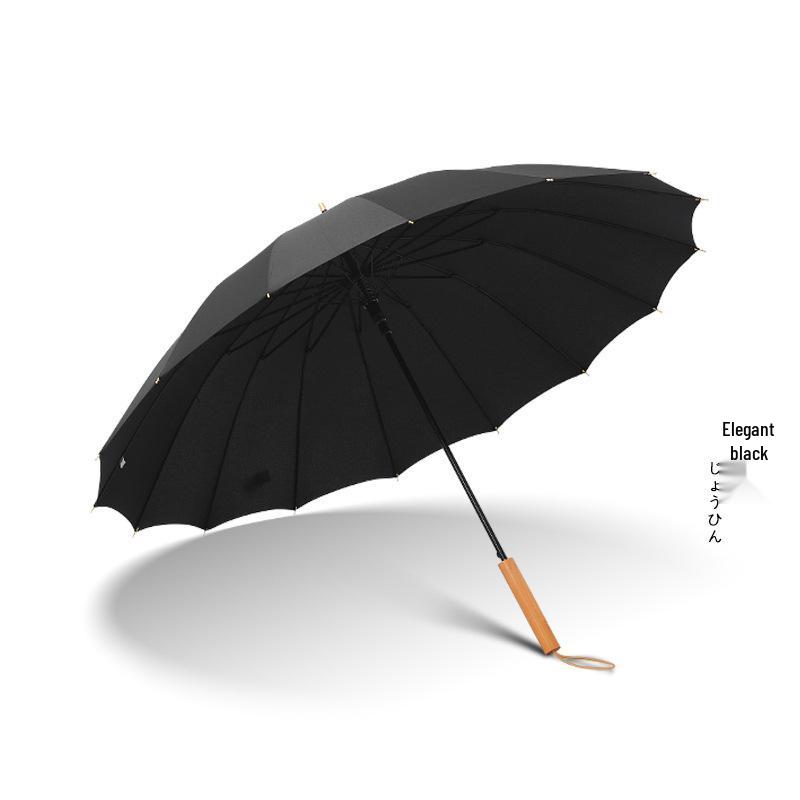 Sturdy 16-Rib Large-Handle Umbrella with Custom Logo for Primary School Students