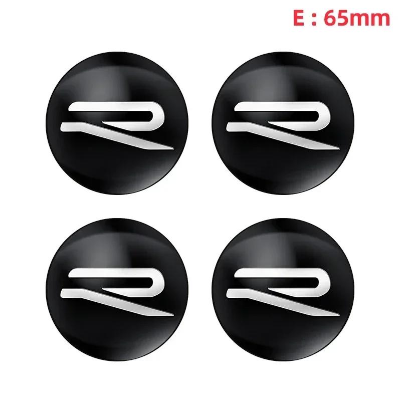 4pcs 56mm 60mm 65mm R Car Emblem Wheel Hub Center Cap Stickers For Tiguan Bora POLO PASSAT CC Touran GOLF Jetta Arteon