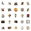 50PCS European Retro Poster Style Stickers, Globe Mixed Decor Decals for Laptop, Luggage & Notebook