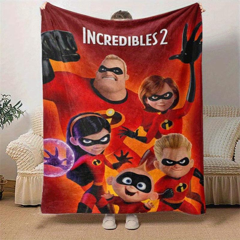1pc The Increibles Printing Blanket - Soft, All-Season Throw for Living Room, Beroom,Personalize Gift with Aorable Cartoon esign