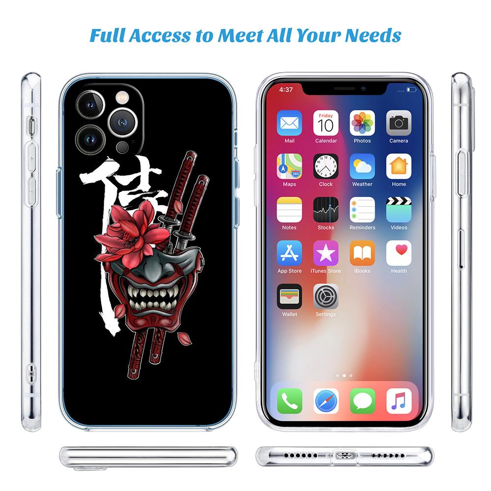 MY17 Japan Samurai Mask Soft Shell Transparent Phone Case for Motorola Moto G7 G8 G9 G84 G85 G73 G24 G15 Z2 Play Power Plus