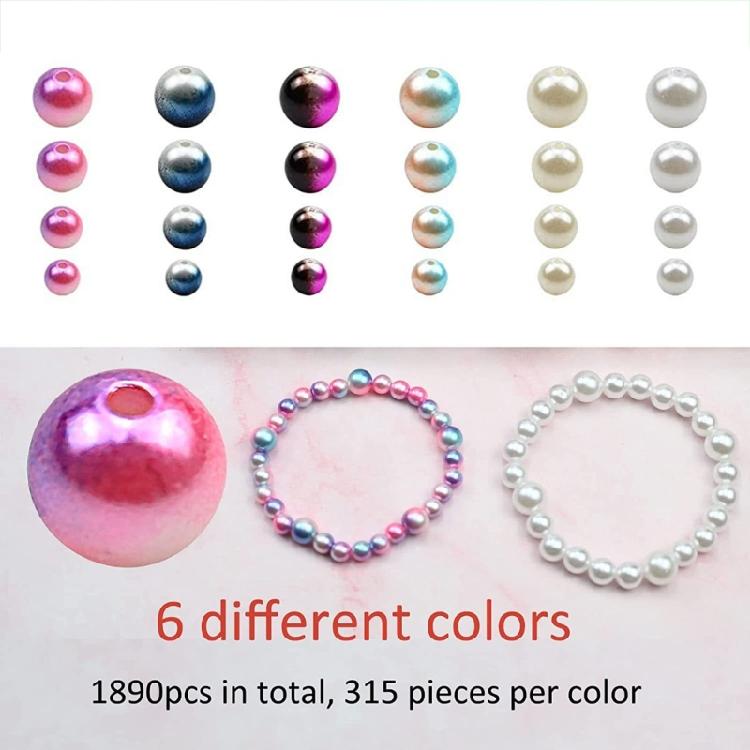 1890Pcs Jewelry Making Bead DIY Crafts Elegant Spacer Beads with Holes DIY Bead