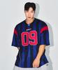 BORN TO WIN 09 Applique Rugby Jersey T-Shirts [Blue]