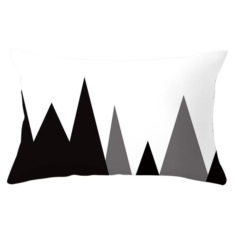 30*50cm Geometric Black and Yellow Pattern Printing Decorative Sofa Living Room Home Furnishing Polyester Rectangular Pillowcase