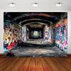 2D Plane, 1 Piece of Urban Graffiti Wall Backdrop Fabric, Suitable for Events and Activities, Dirty Streets