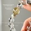 Original design, same style as seen on Xiaohongshu: natural white crystal and golden quartz bracelet, available for both men and women7A High-purity