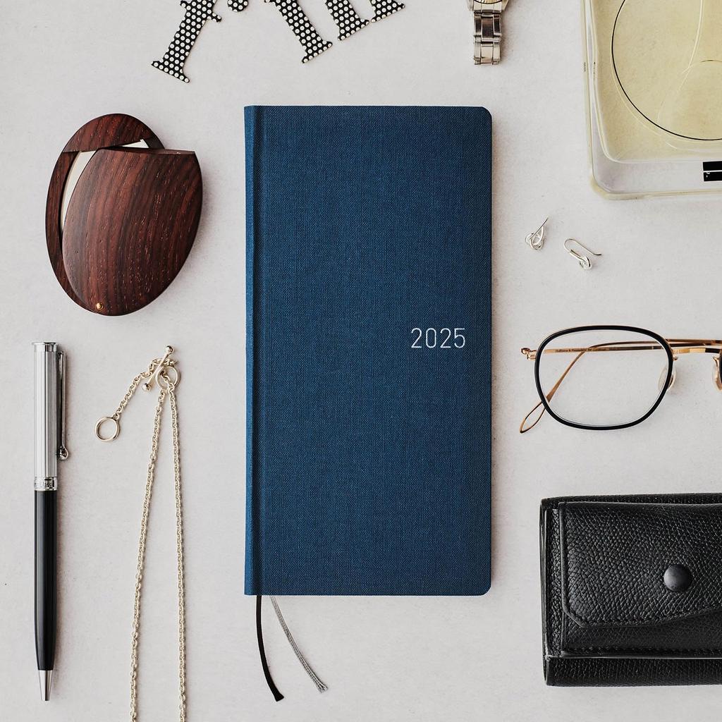 Hobonichi Techo 2025 Weeks Januar-Start Weekly Slim vertikal Farben/Staubkorn Planer, Links,