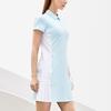 Fila Fitted Pleated Color Block Golf Sports Casual Fashion Polo Dress Women Dresses Elegant-Blue A11W235323F-LB