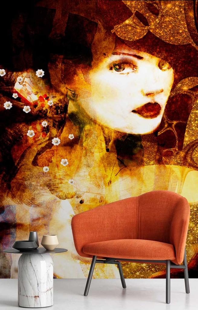 Wallpaper Portrait golden woman