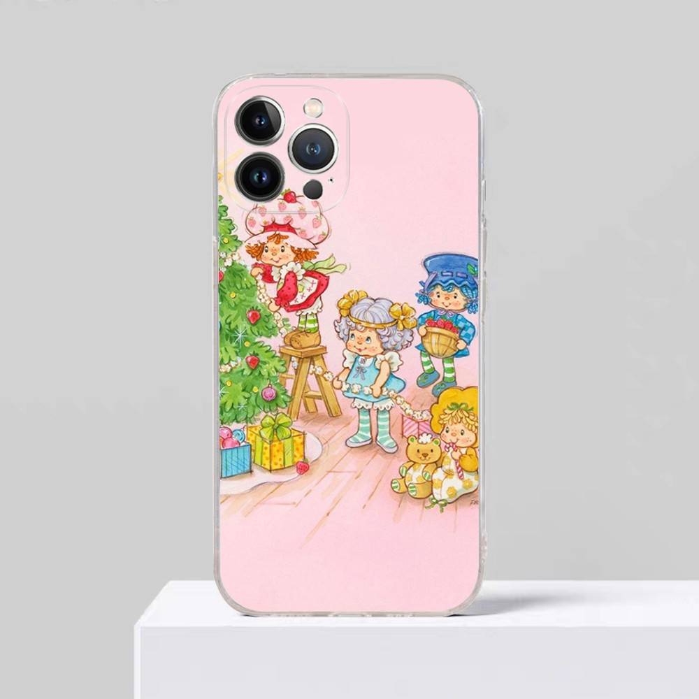 S-Strawberry S-Shortcake For iPhone 11 12 13 14 15 16 17 Pro Max Plus Air Transparent Clear Shockproof Case