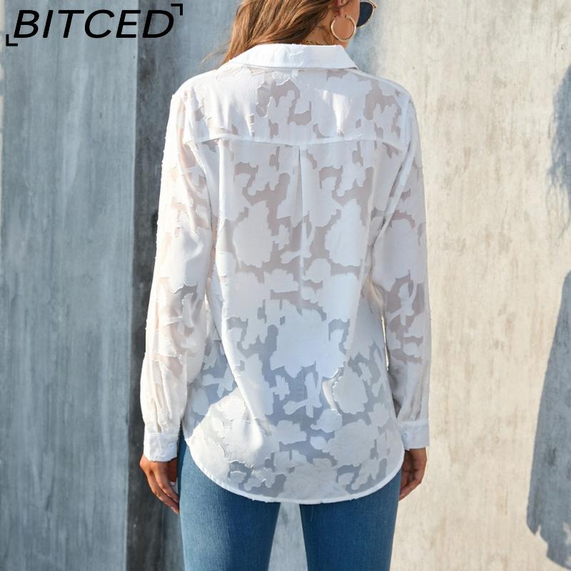 BITCED Plus Size Women's Loose-Fit Casual Chiffon Blouse