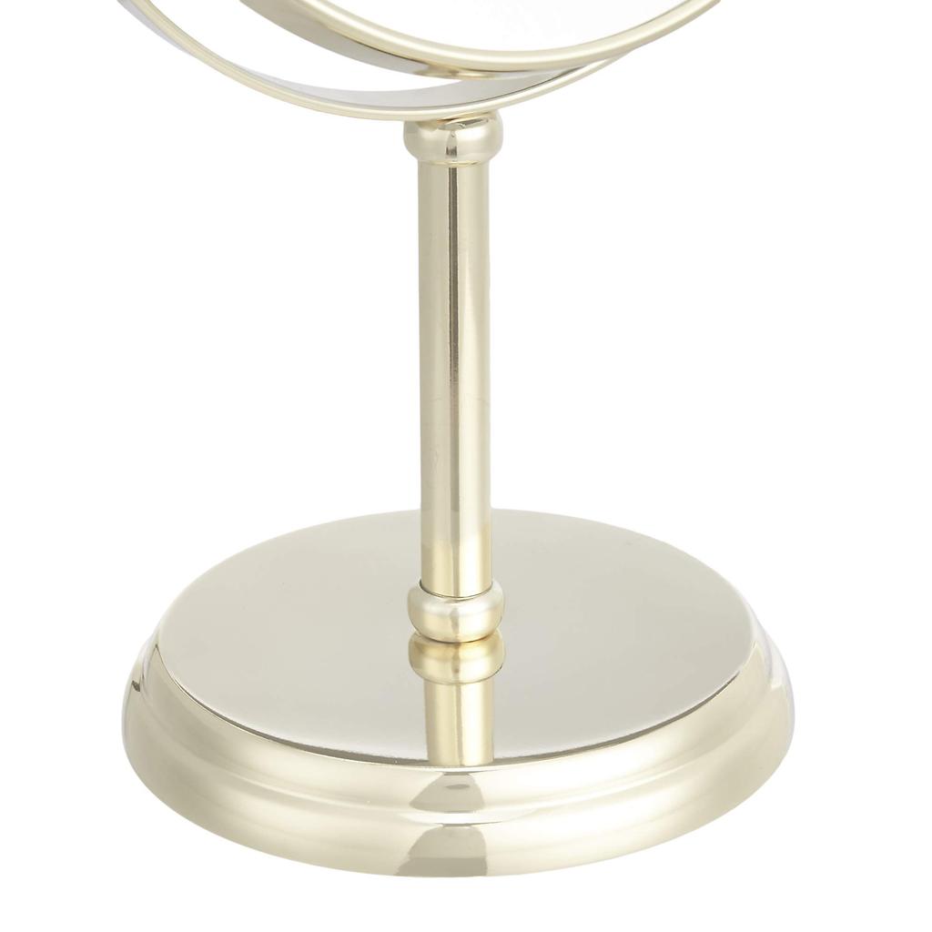 AmazonBasics Tabletop Mount Vanity Double Sided Mirror Round with Base Magnification Gold Height x Width cm Non-Slip 1x/5x 7.2 4.9