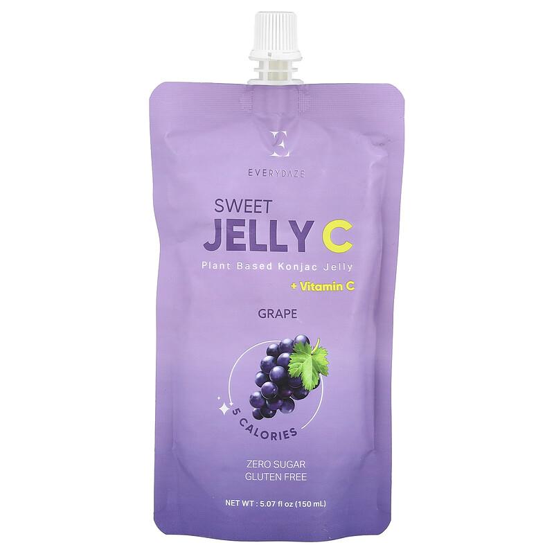 Süßes Jelly C, Pflanzliches Konjak-Gelee, Traube, 5,07 fl oz (150 ml)