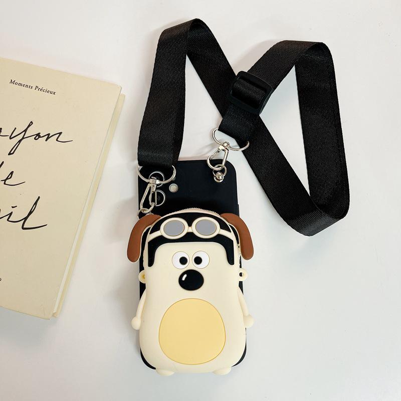 

3D Dog Coin Purse Crossbody Strap Phone Case for Apple 12/15/16 Pro Max iPhone 14 Max