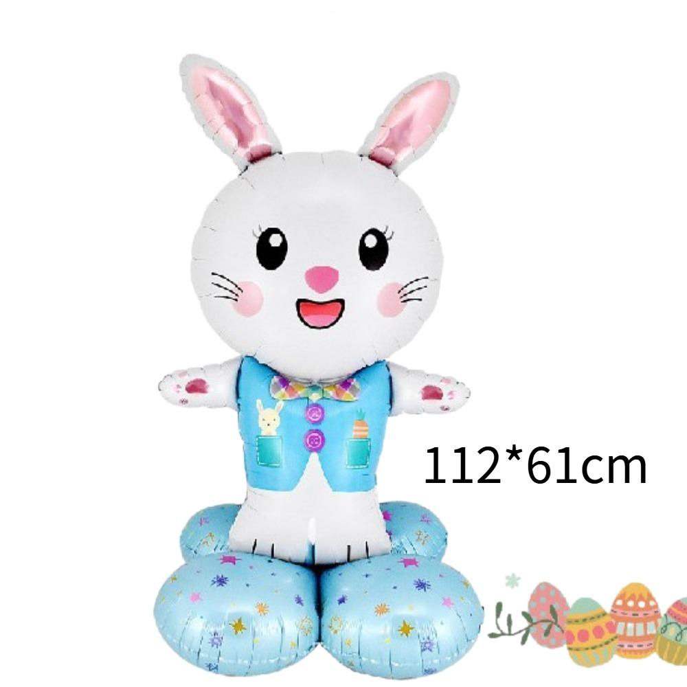 New Aluminum Film Easter Rabbit Balloon Standing Large Bunny Balloon Colorful Rabbit Balloon Decoration Easter Party