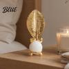 Soft Light Shadow Decor Faux Crystal Ball with Gold Leaf Stand Metal Statue