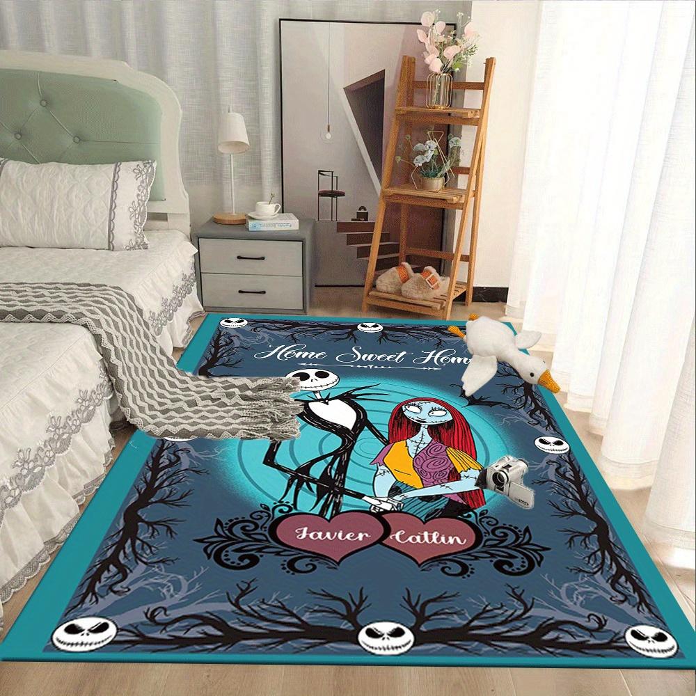 1pz Tappeto The Nightmare Before Christmas, Tappeto da Area, Camera da Letto e Sala Giochi, Resistente, Antimacchia e Facile da Pulire, Soggiorno