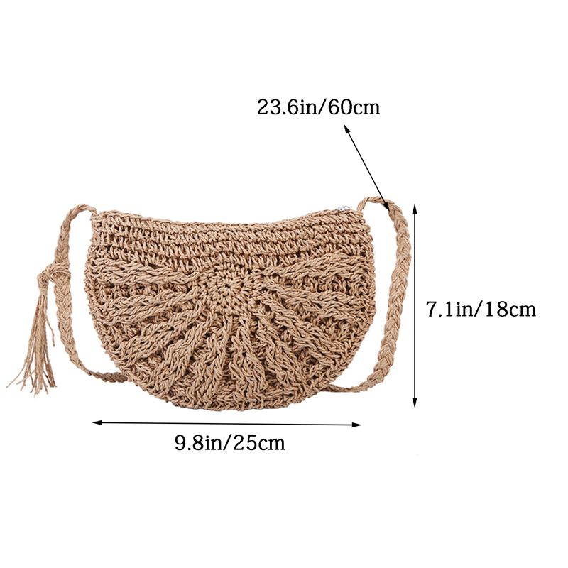 Damen Umhängetasche im Bohemian-Stil, modisch, kleine Kapazität, für den Strandurlaub, Umhängetasche