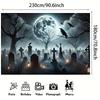 1 Piece of 2D Plane, Ghost Gothic Cemetery Background Banner, Suitable for Home, Room, and Wall Decorationzyc