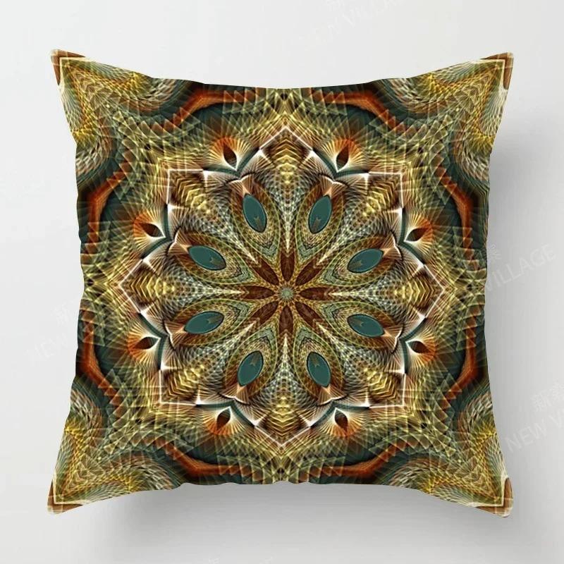 

Осінній Дім Мандала Декоративна Наволочка на Подушку Бохо Осінній Вітальня Наволочка на Подушку 45x45cm