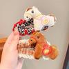 Grid Cartoon Hair Clip Large Plush Edge Clip Creative Horse Hairpins  2026 New Year