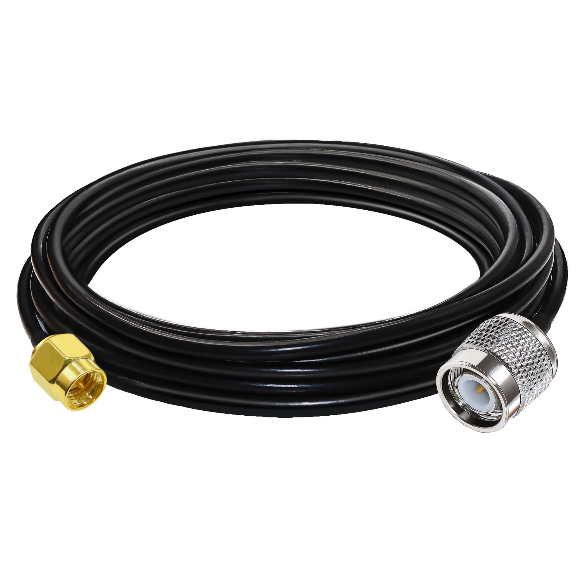 Кабель SMA TNC RG58 TUOLNK Штекер SMA Папа Штекер TNC Папа Удлинительный кабель с низкими потерями 16.4ft чёрный