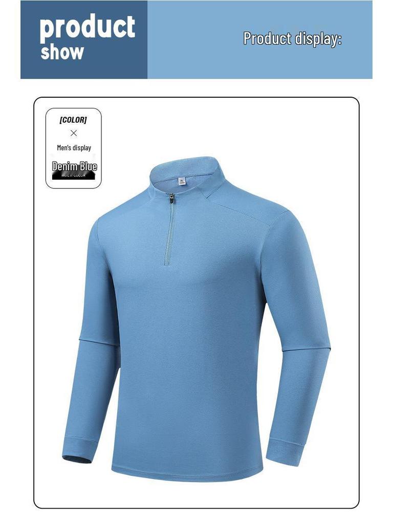 2026 Men's Breathable Half-Zip Long Sleeve Polo Shirt for Sports & Outdoor Activities