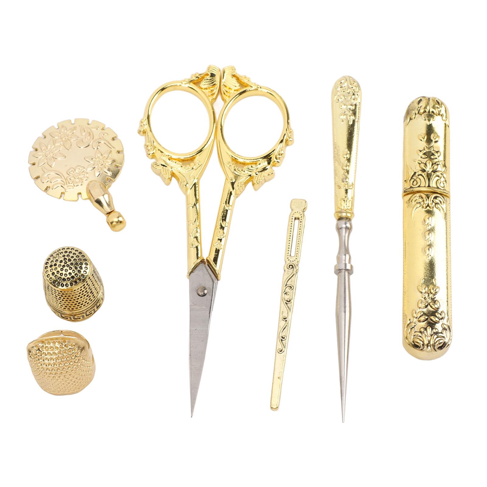 1 Set 30 Stuks Vintage Naaidoos, Houten Multifunctionele Naaiset met Schaar Draadknipper Vingerhoed, Diverse Naaigereedschappen voor Knutselen of Sieraden Maken
