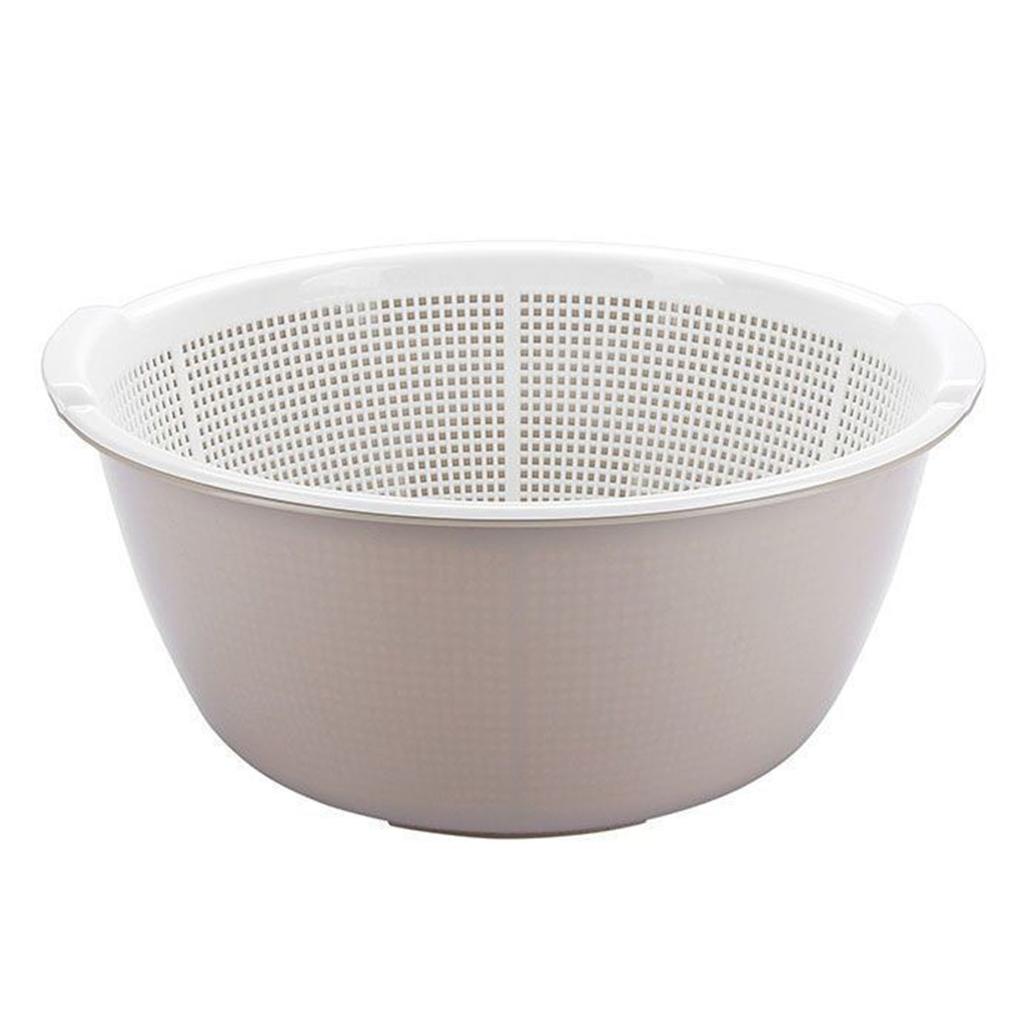 Fruit Colander Draining Bowl Plastic Thickened Double Layer Drainage Basket for Kitchen and Living Room