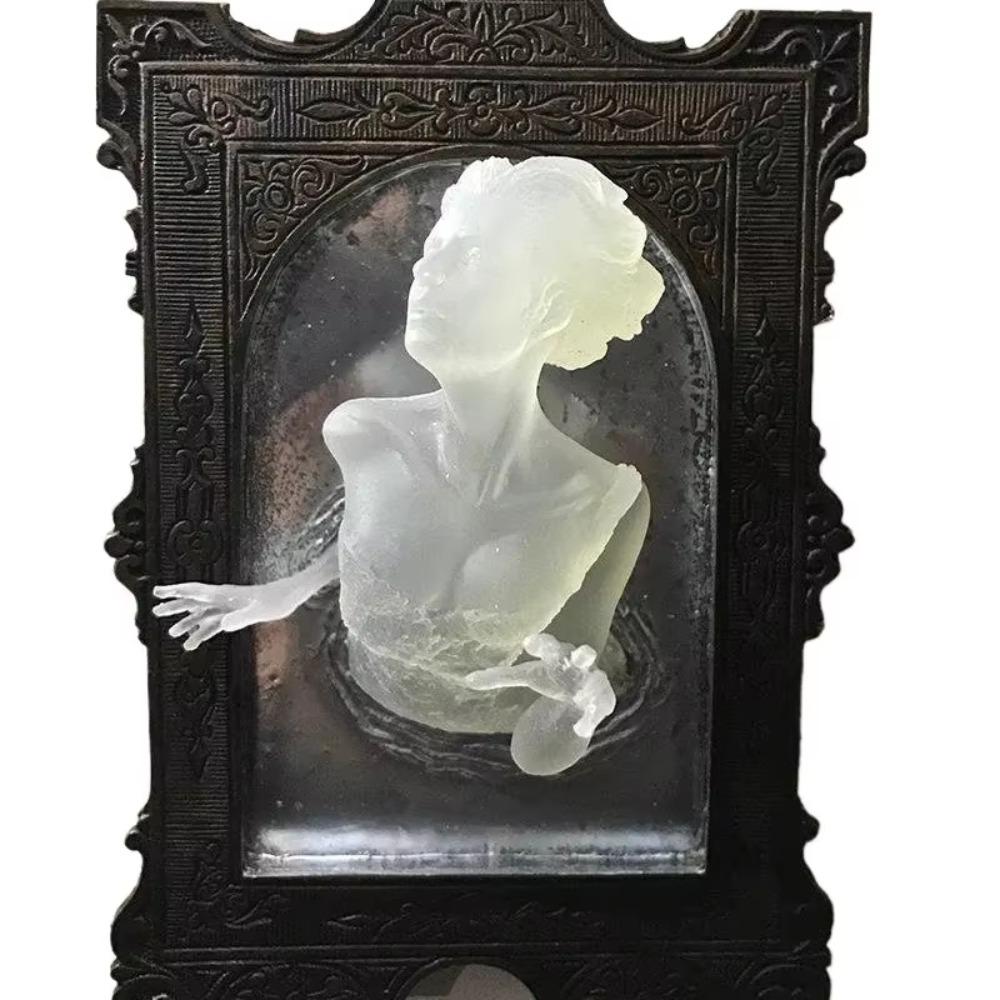 3D Halloween Decor Glow in The Dark Halloween Statue Halloween Ghost in The Mirror  Bar Home Decor