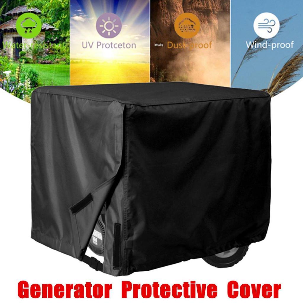 Black Waterproof 210D Oxford Generator Cover - Wind and Dustproof, Outdoor Protection in 3 Sizes