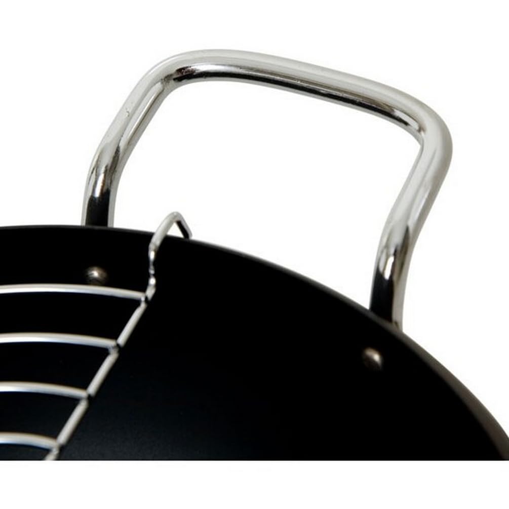 Nitori Stove Compatible Tempura 8942016 (NITORI) IH/Gas Double-Handled Pot, Black, 22cm,