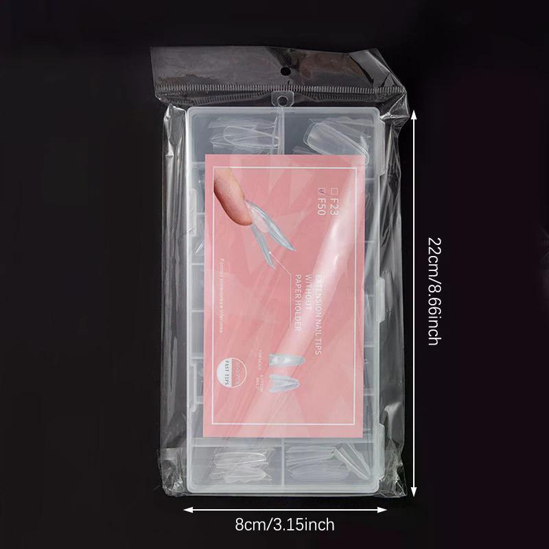 180Pcs Sandwich Dual Nail Form Mold Reusable Full Cover Mold Clear Nail Art Extension Shaping Tool Coffin Almond Nail Forms