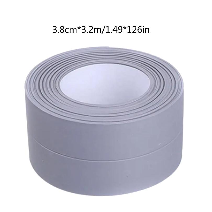 

1 roll of waterproof and mold proof toilet sealing strip, kitchen bathroom self-adhesive sealing tape, bathroom waterproof tape 38mm&3.2M серый