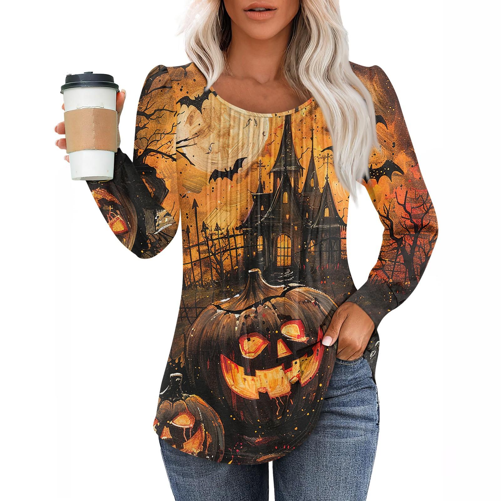 

Женская повседневная модная плиссированная рубашка с длинным рукавом и круглым вырезом, повседневные топы S