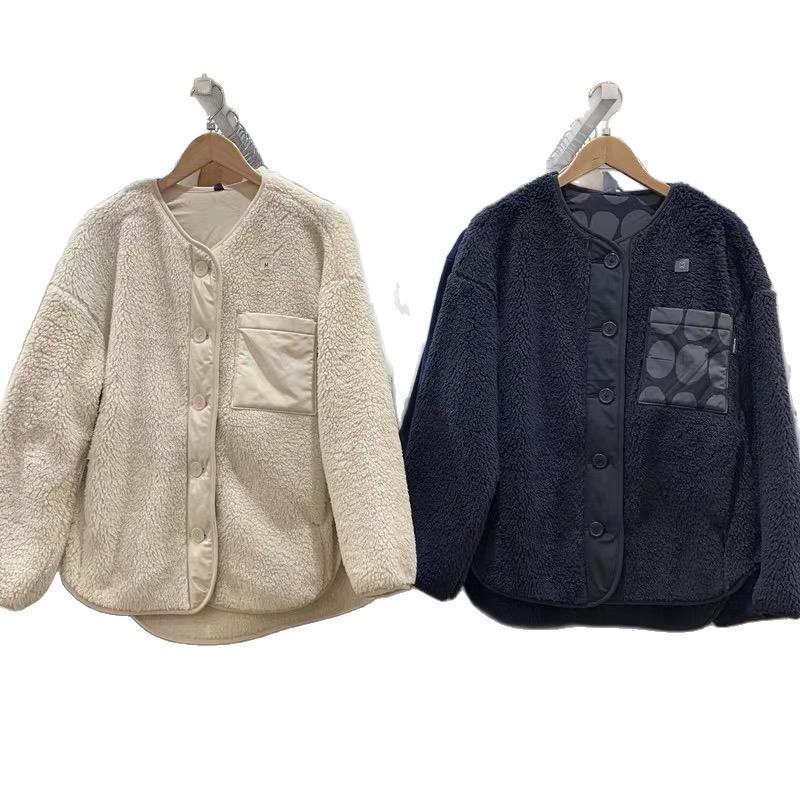 Women's Imitation Lambswool Round Neck Fleece Cardigan Jacket - Autumn/Winter Warmth