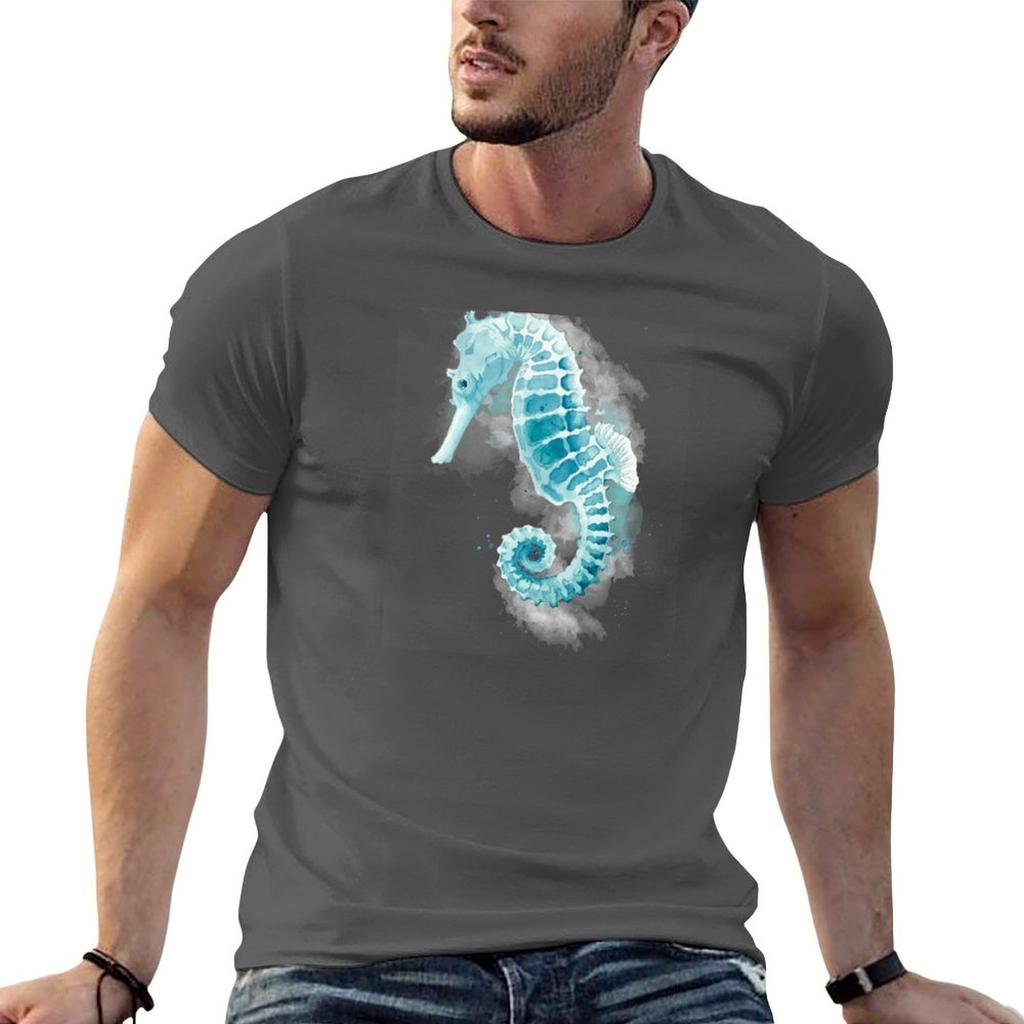 Watercolor Seahorse TShirt Trend Art Print TShirt
