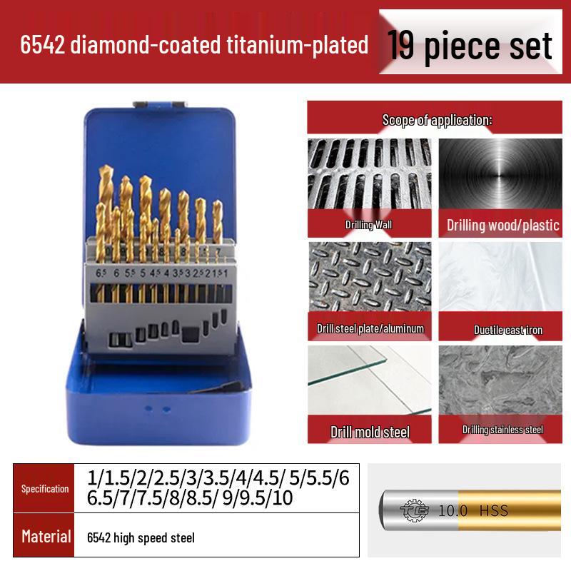 Tiangong Cobalt Twist Drill Bit Set for Stainless Steel, Mold Steel, and Cast Iron Drilling