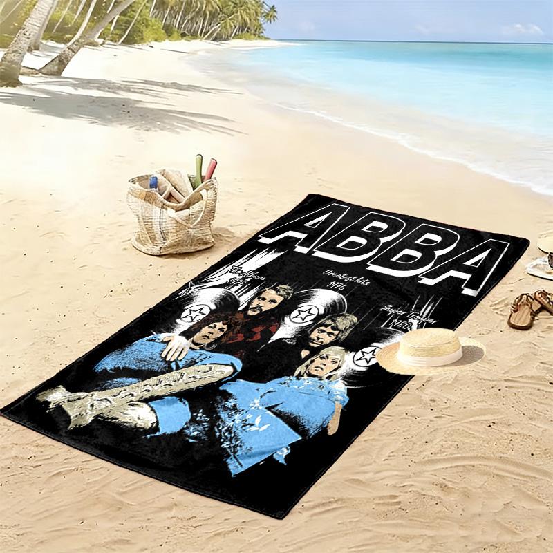 ABBA Iconic Band Legacy Beach Towel Portable for Travel Beach Seaside Quick-drying Swim Towel Swim Fashion Printing Outdoor Picnic Beach Mat